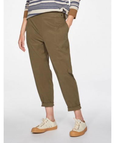 Pantaloni in tencel e cotone organico marrone cannella