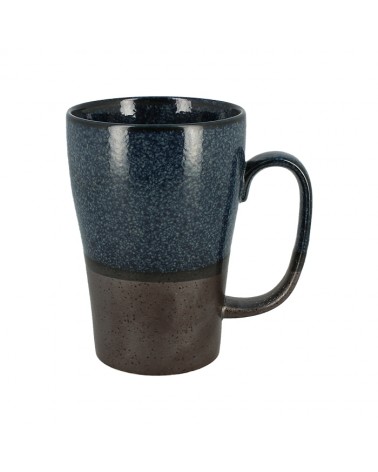 Mug brunita e blu in ceramica giapponese Made in Japan.