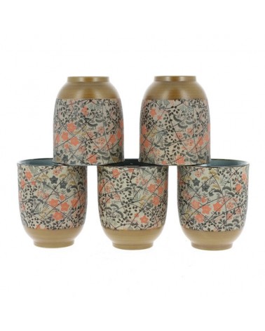 Set cinque tazze in ceramica nishikiori provenienza Giappone.