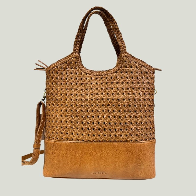 Borsa donna in pelle intrecciata cuoio a spalla o a mano