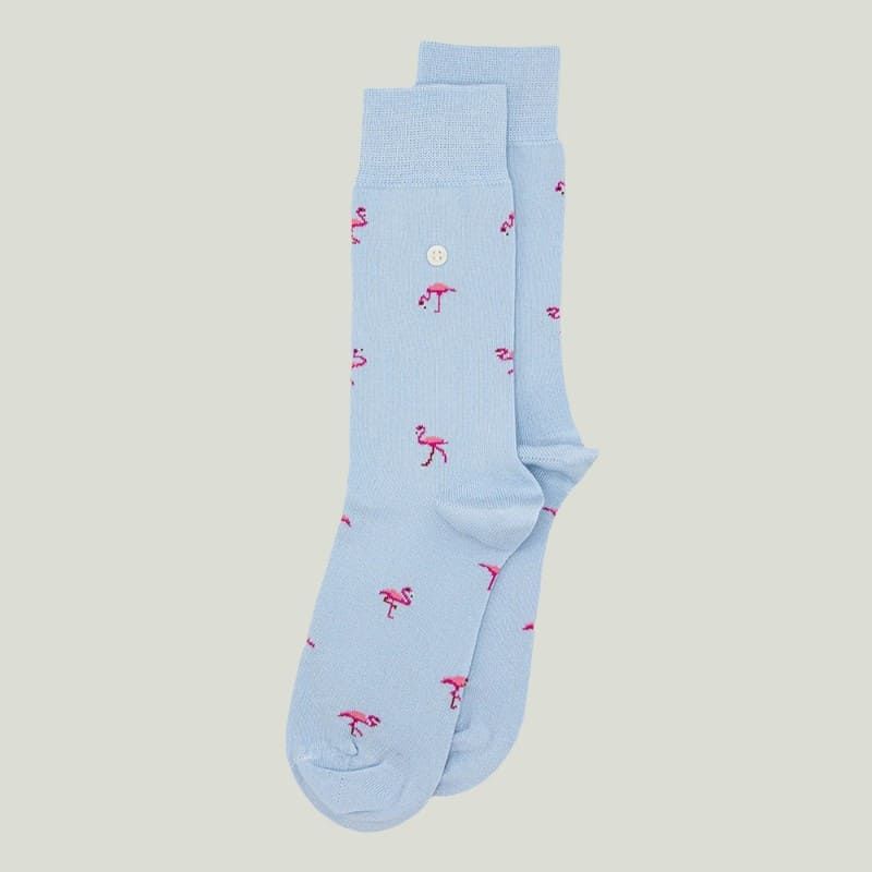 Calzini Alfredo Gonzales flamingos blu chiaro in cotone &ndash; made in...