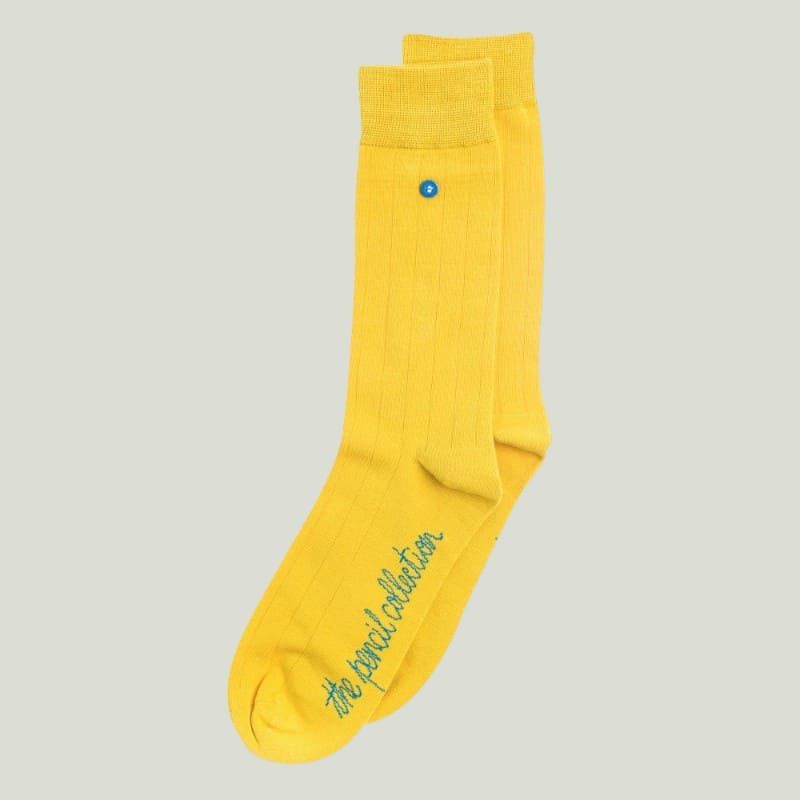 Calzini Alfredo Gonzales in cotone giallo mostrarda &ndash; made in Italy