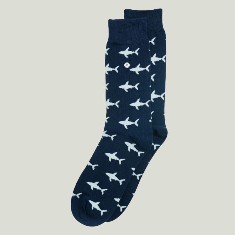 Calzini Alfredo Gonzales shark blu in cotone &ndash; made in Italy