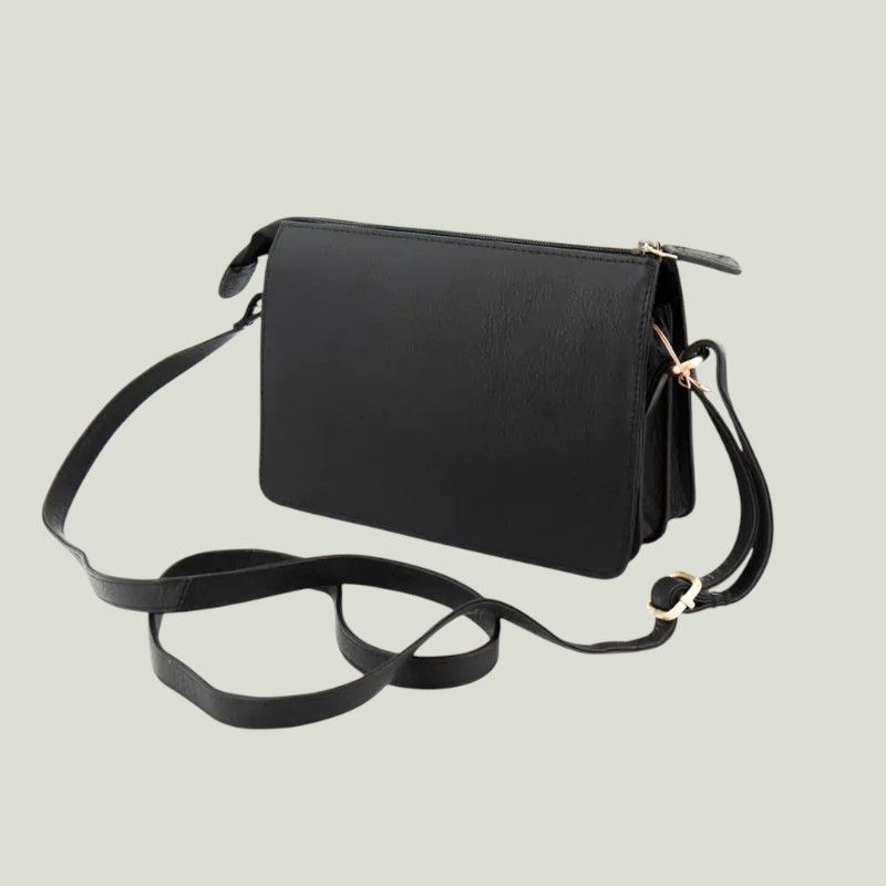 Borsa a Tracolla Piccola Strutturata in Pelle Nappa Nera -...