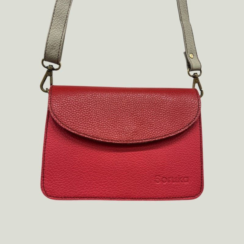Borsa piccola tracolla pelle recuperata Soruka