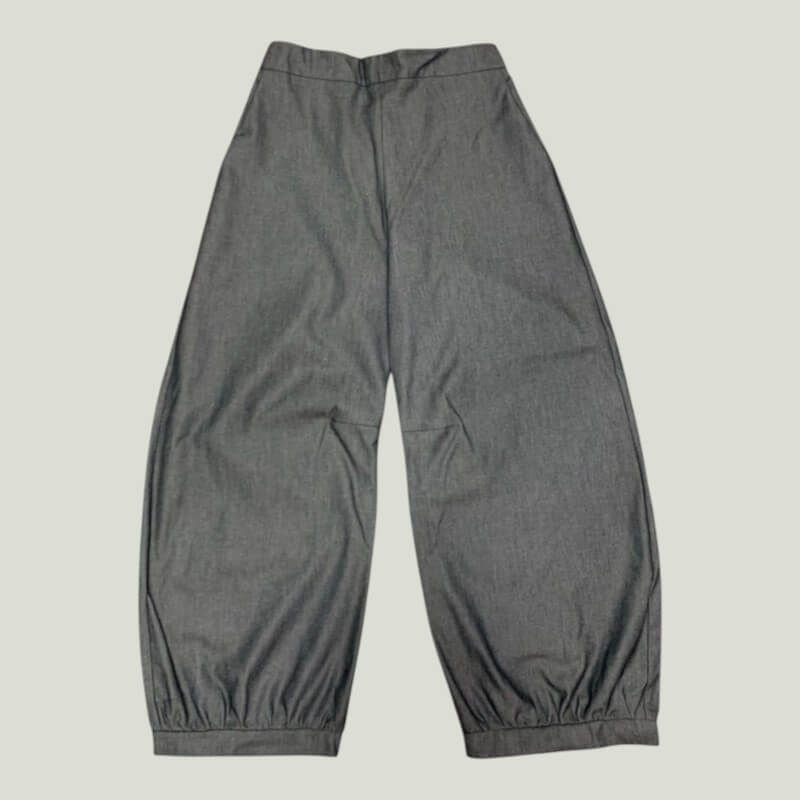 Pantalone donna palloncino cotone grigio denim Made in Italy