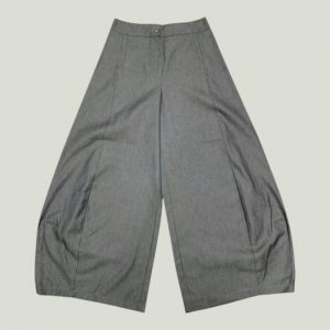 Pantalone donna ampio cotone grigio denim Made in Italy