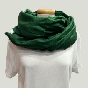 Sciarpa verde in seta 100% artigianale 80x180 cm