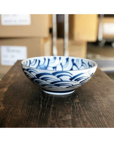 Ciotola grande insalatiera onde in ceramica giapponese.